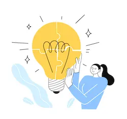 Woman holding lightbulb