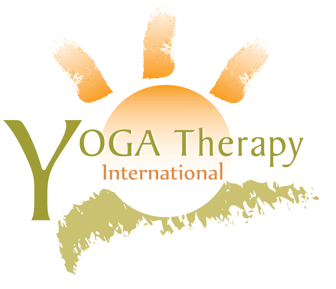 Yoga Therapy  International logo - brushwork style of sunrise over green mountains